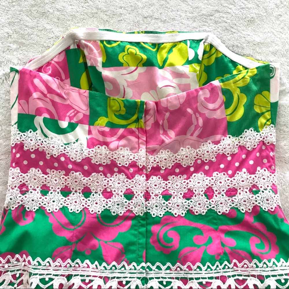 Lilly Pulitzer Paradise Patchwork Strapless Dress - image 6